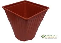 Горшок для рассады 2,5 л квадро-круг, 15х15х15 см, цвет терракот