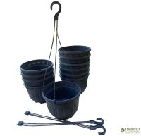 Кашпо 3,7 л с подвесом ( графит) ( 210х160 мм)
