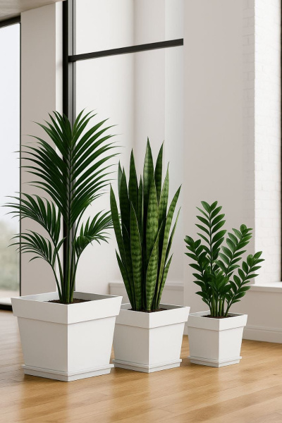 Дизайнерское кашпо 22 л YORTY, бьянка (белый)