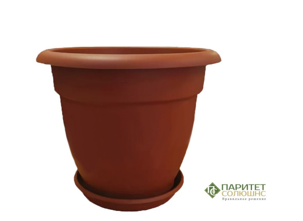 Вазон с блюдцем ДИМ 18 л (d 370 мм, h 310 мм) brown