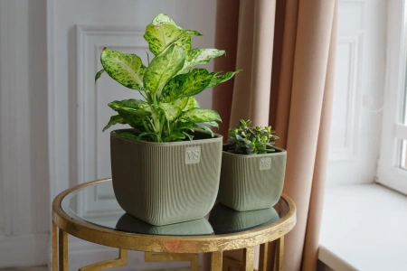 Горшок с дренажной системой ФАБИО 1,95л, оливка