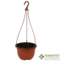 Кашпо 2,5 л с переливом + подвес (190х135 мм), формов., терра