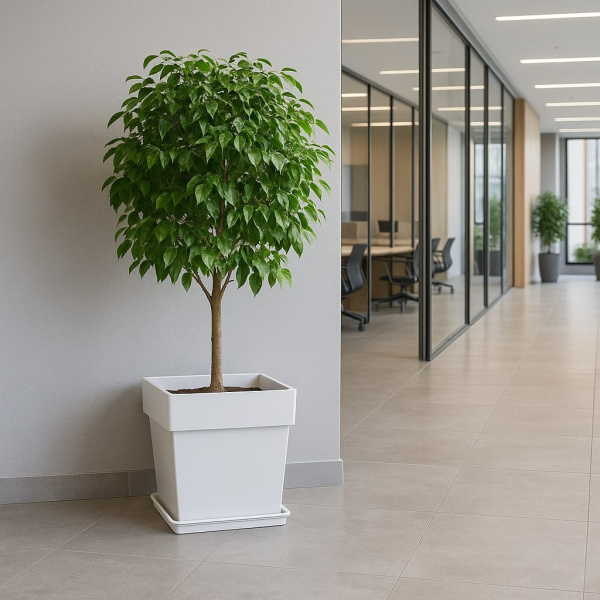 Дизайнерское кашпо 22 л YORTY, бьянка (белый)